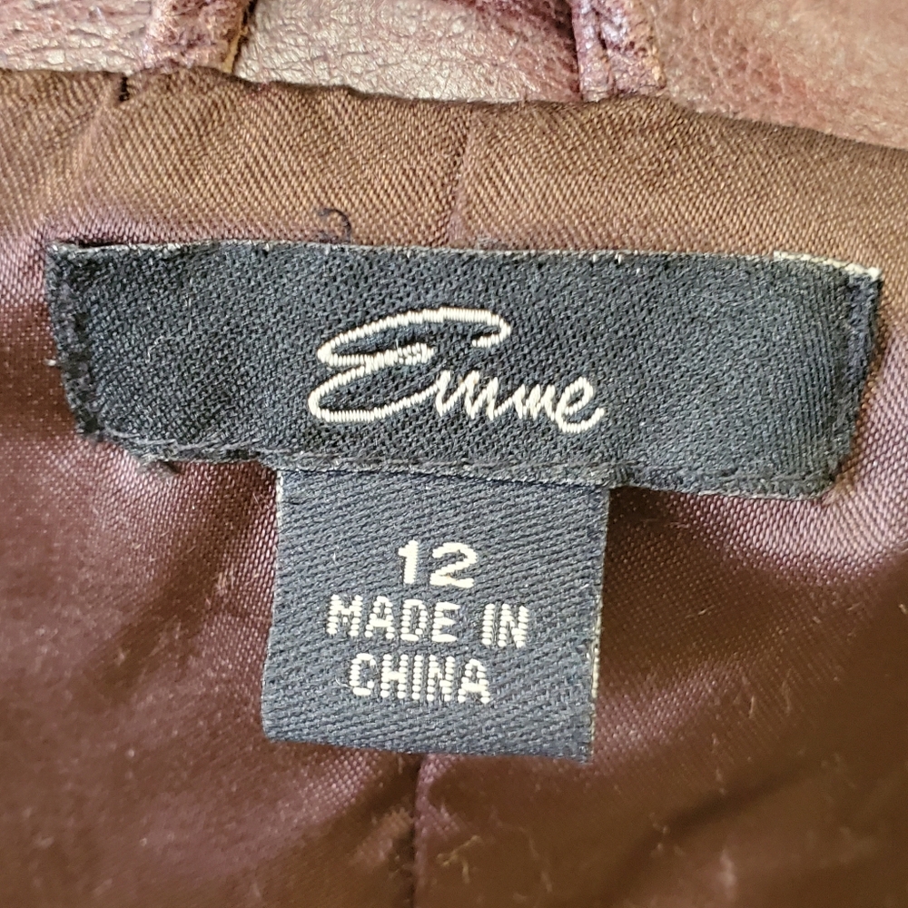 Vintage Emme leather breast pocket coat jacket 12 - Picture 3 of 6